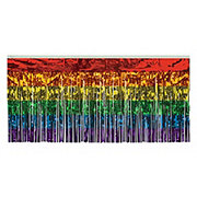 Beistle Rainbow Metallic Fringe Drape Decor