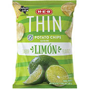 H-E-B Thin Potato Chips – Limón, 9 oz