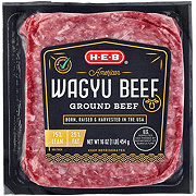 H-E-B American Style Wagyu Ground Beef, 75% Lean