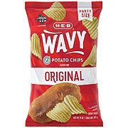 H-E-B Wavy Potato Chips – Original, Party Size