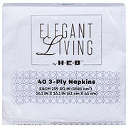 Elegant Living by H-E-B 3-Ply Paper Napkins - White