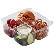 Meal Simple by H-E-B Kids' Turkey & Cheese Slider, Pretzels, Grapes & Cucumber