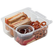 Meal Simple by H-E-B Kids' Ham & Cheese Sandwich, Pretzels, Apple & Chocolate Hummus