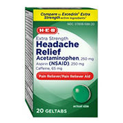 H-E-B Extra Strength Headache Relief Acetaminophen 250 mg Geltabs