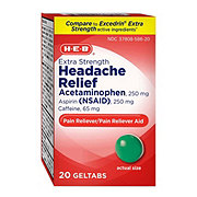 H-E-B Extra Strength Headache Relief Acetaminophen 250 mg Geltabs