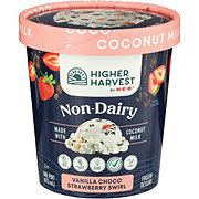 Higher Harvest by H-E-B Non-Dairy Frozen Dessert - Vanilla Choco Strawberry Swirl