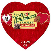 Whitman's Sampler Assorted Chocolates Valentine's Velvet Heart Gift Box, 41 pc