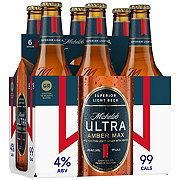 Michelob Ultra Amber Max Light Lager Beer 6 pk Bottles