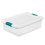 Sterlite Latching Storage Box with White Lid - Clear