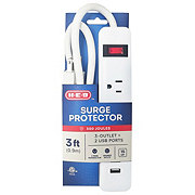 H-E-B 3-Outlet Power Strip Surge Protector with 2 USB