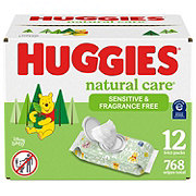 Huggies Natural Care Sensitive & Fragrance Free Baby Wipes 12 pk
