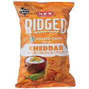 H-E-B Ridged Potato Chips - Cheddar Sour Cream & Onion
