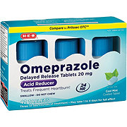 H-E-B Omeprazole Delayed Release Cool Mint Tablets - 20 mg