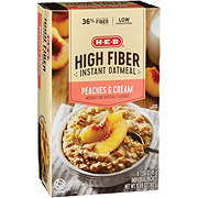 H-E-B High Fiber Instant Oatmeal - Peaches & Cream