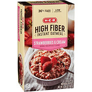 H-E-B High Fiber Instant Oatmeal - Strawberries & Cream
