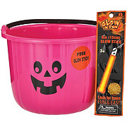 Ningbo Merry Art Glow Tech Halloween Pumpkin Pail with Glow Stick - Pink