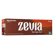 Zevia Zero Sugar Ginger Root Beer Soda 12 pk Cans