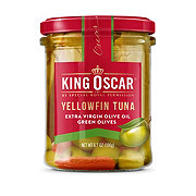 King Oscar Yellowfin Tuna In Extra Virgin Olive Oil With Green Olives