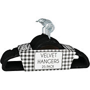 6 Wholesale 25 Pack Black Velvet Hanger - at 