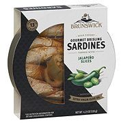 Brunswick Gourmet Brisling Sardines In Extra Virgin Olive Oil Topped with Jalapeno Slices