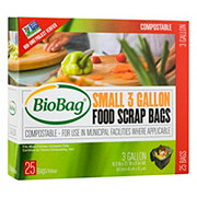 BioBag Small Compostable Food Scrap Bags, 3 Gallon