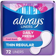Always Thin No Feel Protection Daily Liners Regular Absorbency, Scented