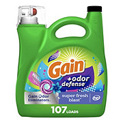 Gain + Odor Defense HE Liquid Laundry Detergent, 107 Loads - Super Fresh Blast