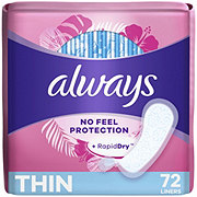 Always Thin No Feel Protection Daily Liners Regular Absorbency, Unscented