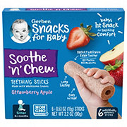 Gerber Snacks for Baby Soothe 'n Chew Teething Sticks - Strawberry & Apple