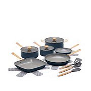 Rio Ceramic Nonstick 16-Piece Cookware Set, Black