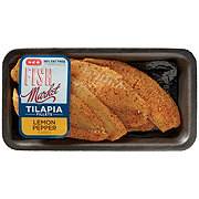 H-E-B Fish Market Seasoned Tilapia Fillets - Lemon Pepper Flavored