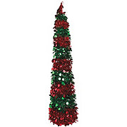 FC Young Tinsel Tabletop Christmas Tree - Red & Green