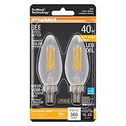 Sylvania TruWave B10 40-Watt Clear LED Light Bulbs - Soft White