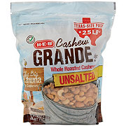 H-E-B Cashew Grande Unsalted Roasted Whole Cashews - Texas-Size Pack