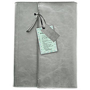 C.R. Gibson Patina Vie Leather Wrapped Clutch Journal - Gray