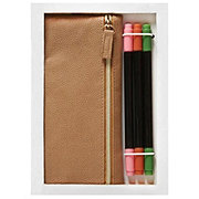 C.R. Gibson Leatherette Pencil Pouch & Marker Set