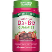 Nature's Truth D3 + B12 Gummies - Strawberry Flavor