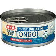 H-E-B Pole & Line Chunk Light Tongol Tuna in Water - Reduced Sodium