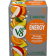 V8 Plus Sparkling Energy Orange Pineapple Beverage Blend 11.15 oz Cans