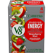 V8 Plus Sparkling Energy Strawberry Kiwi Beverage Blend 11.15 oz Cans