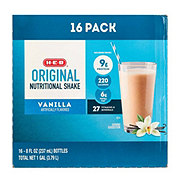 H-E-B Original Vanilla Flavored Nutritional Shakes, 16 Pk
