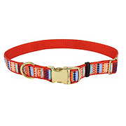 Pet Attire Canvas Overlay Collar with Gold 1 Inch x 18-26 Inch
