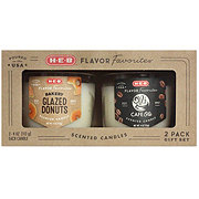 H-E-B Flavor Favorites CAFE Olé Coffee & Bakery Glazed Donuts Scented Candle Set, 2 Pk