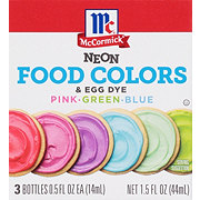 McCormick Neon Food Colors Pink Green Blue