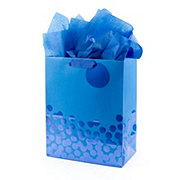 Hallmark Blue Foil Dots Gift Bag with Tissue Paper - 53