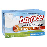 Bounce Lasting Fresh Fabric Softener Mega Dryer Sheets - Outdoor Fresh & Clean
