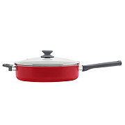 our goods Non-Stick Sauté Pan with Glass Lid - Scarlet Red