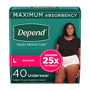 Depend Fresh Protection Adult Incontinence Maximum Underwear - Large