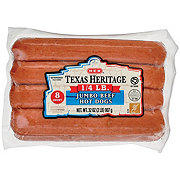 H-E-B Texas Heritage Jumbo Beef Hot Dogs - 1/4 lb