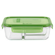 Pyrex 3-Compartment Divided Glass Meal Box with Plastic Cover